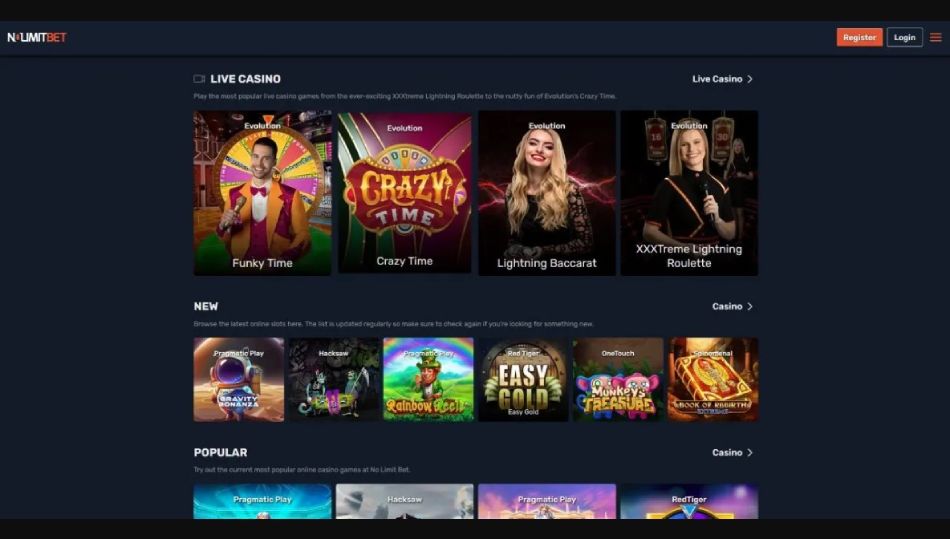 NoLimitBet screenshot